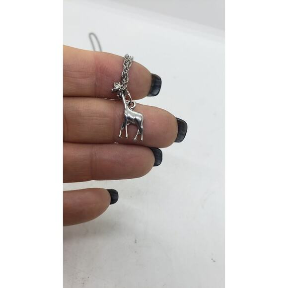 Sterling Silver Giraffe Pendant Necklace Figural Zoo Safari Animal - Picture 7 of 9